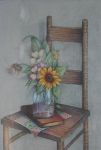 Sunflower on Chair in Colored Pencils